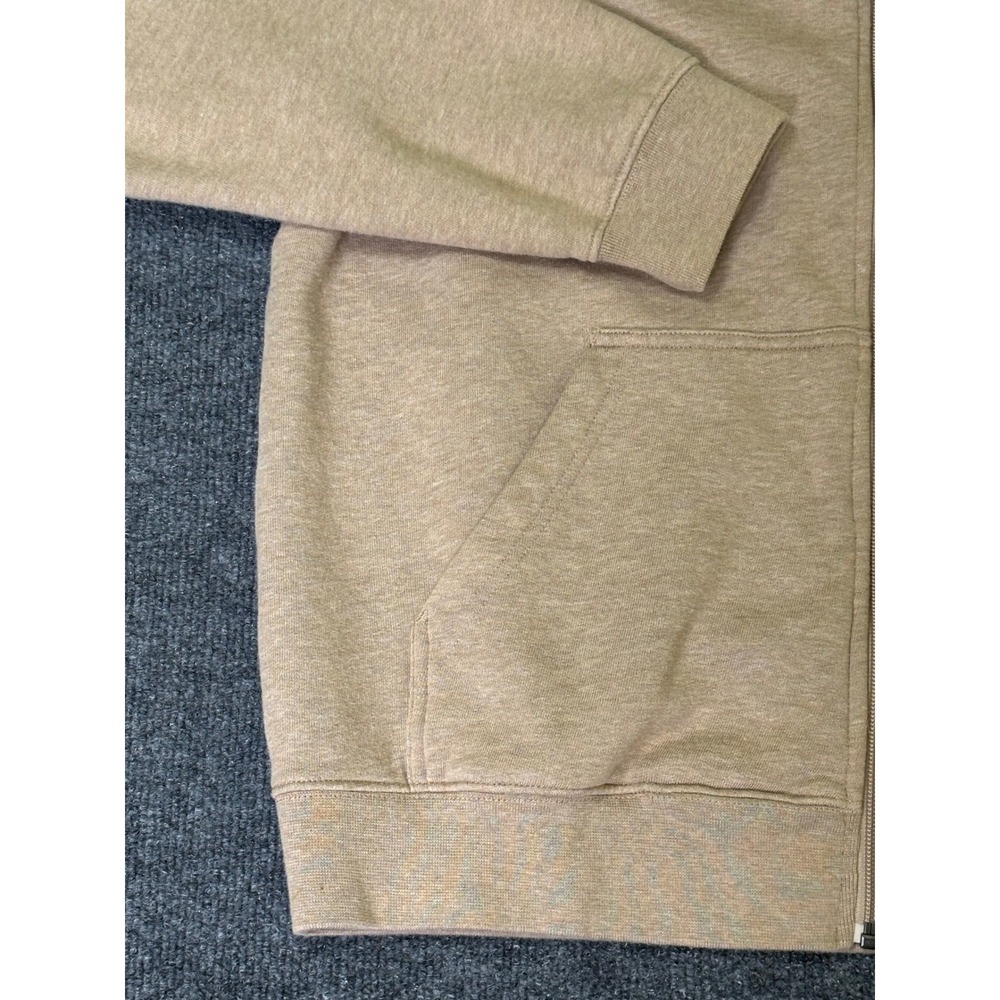 LL Bean Men's Beige‎ Fleece Lined Zip Up Jacket Comfort Warm Size LG - Picture 2 of 8